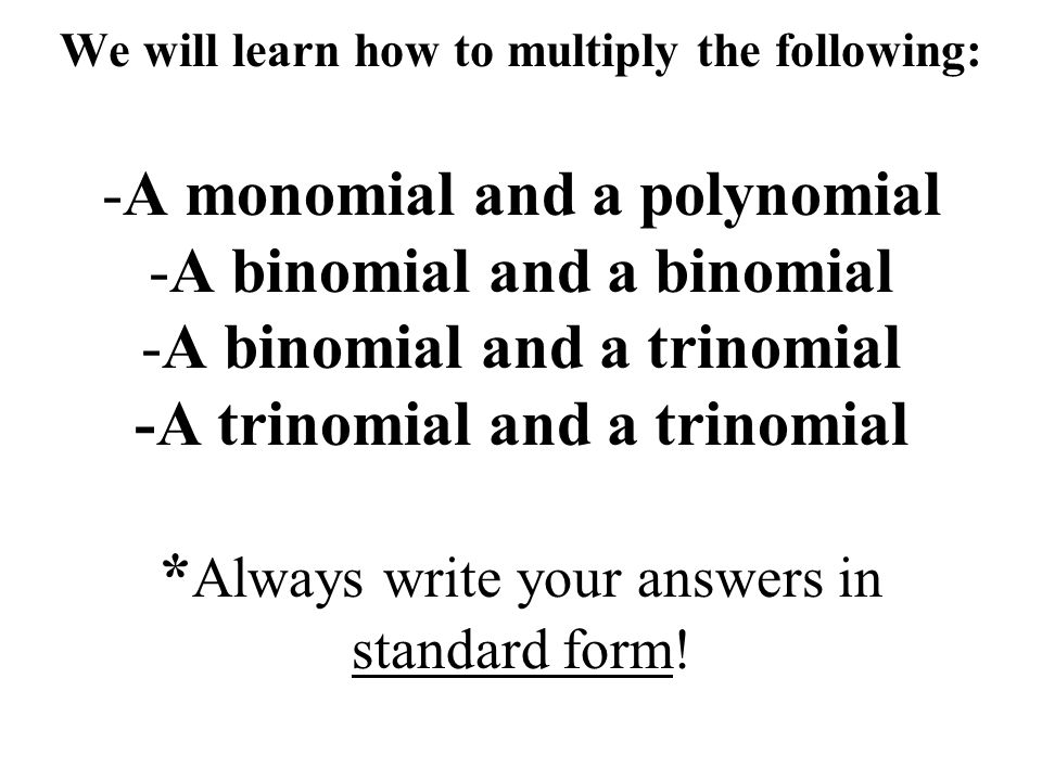 Write Each Polynomial In Standard Form